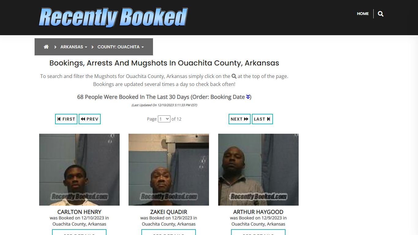 Bookings, Arrests and Mugshots in Ouachita County, Arkansas
